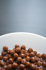 Granola. Corn balls with milk. Dietary food. 