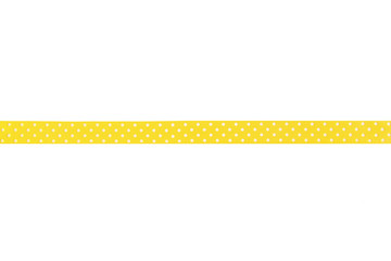 Decorative yellow ribbon design. Isolated on white - obrazy, fototapety, plakaty