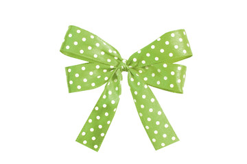 beautiful decorative green bow. Isolated