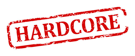 Damaged oval red stamp with the words - hardcore - vector svg