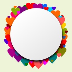 Circle with hearts as a background
