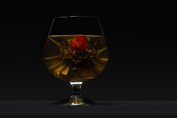 Glass with chinese tea