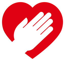 Hand on heart icon