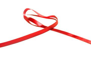 Fototapeta premium Realistic red ribbon and bow with tails. 