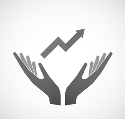 Two hands offering a graph