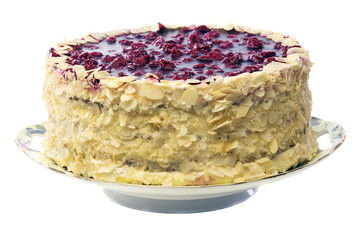 Cake with cherry jelly.