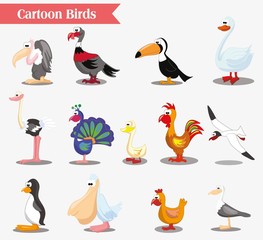 Супер набор милые птицы мультфильмов