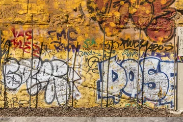 Fototapete Graffiti Wand mit Graffiti bedeckt
