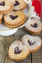 Cookies with hazelnuts and cinnamon on Valentine's Day.