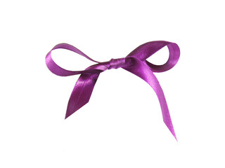 Magenta (purple)fabric ribbon and bow. isolated