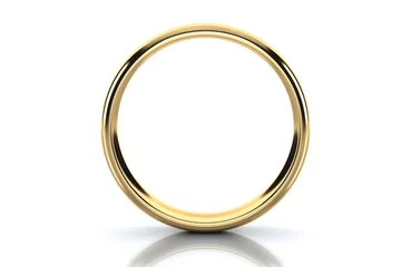Fotobehang Gold ring isolated on white background © flixelhouse