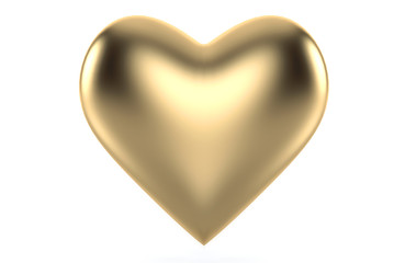 Golden heart isolated on white background