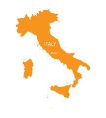 orange map of Italy