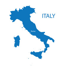 blue map of Italy