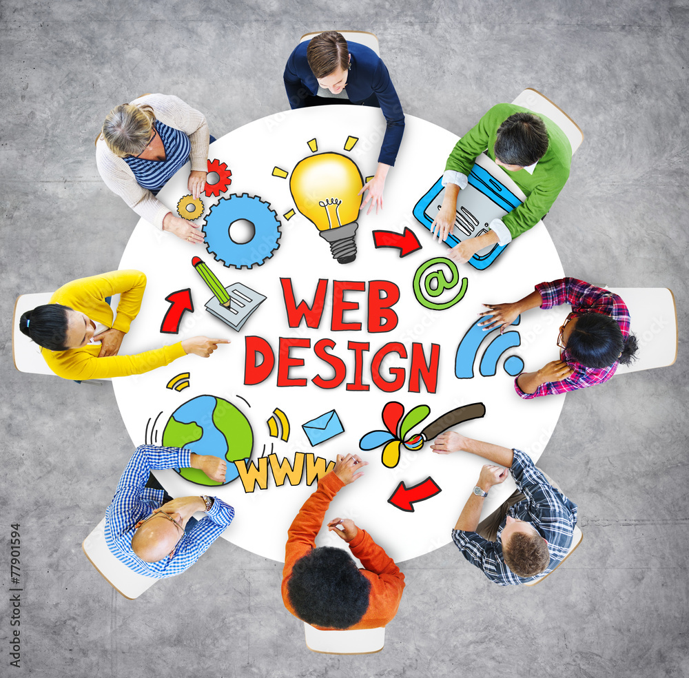 Poster web design brainstorming business discussion strategy concept
