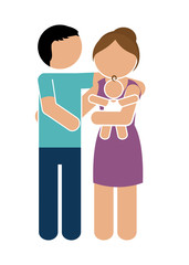 Obraz premium family silhouette