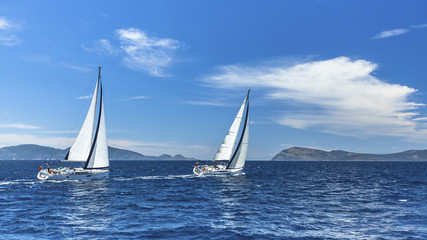 Fototapeta na wymiar Sailboats in sailing regatta. Sailing.