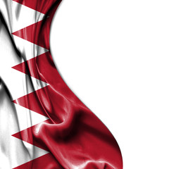 Bahrain waving satin flag isolated on white background