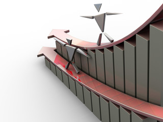 Finance Surf Recession 3D Concept Clean II