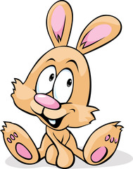 cute bunny vector character sitting isolated on white background