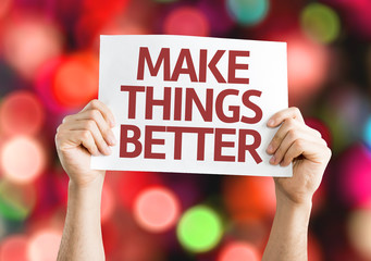 Make Things Better card with bokeh background