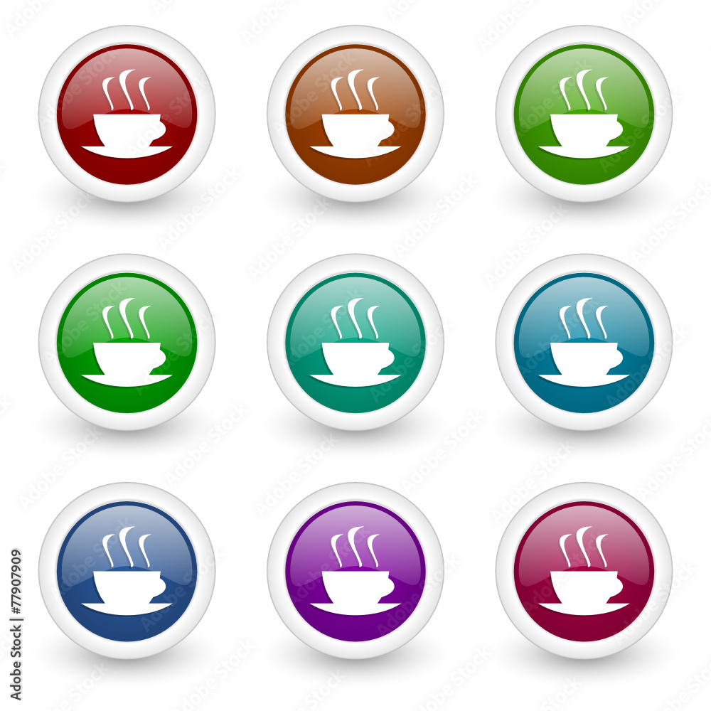 Aufkleber coffee web icons vector set