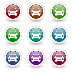 car web icons vector set