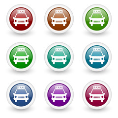 taxi web icons vector set