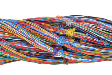 Computer network cables isolated on white background