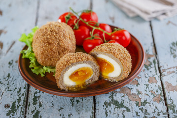 soft-boiled eggs on Scottish