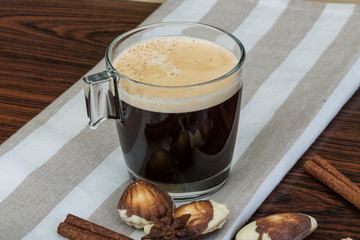 Coffee with seastyle chocolate