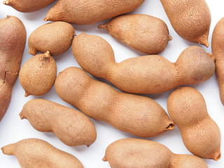 Raw tamarind fruits
