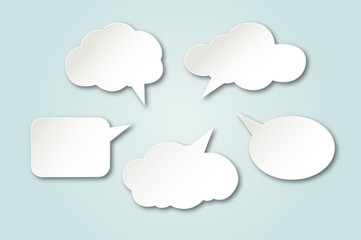 White paper bubbles for speech