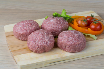 Raw burger cutlet