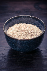 couscous on wooden kitchen table