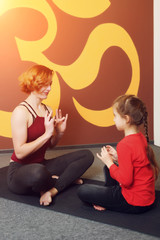 Mother and child yoga practice