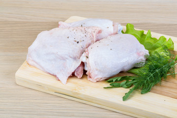 Raw chicken thighs