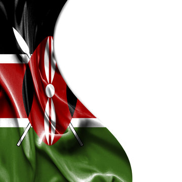 Kenya waving satin flag isolated on white background