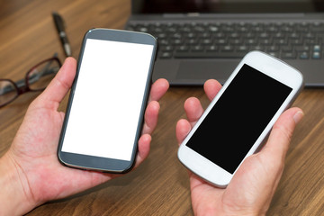 Business Woman Using Smart Phones