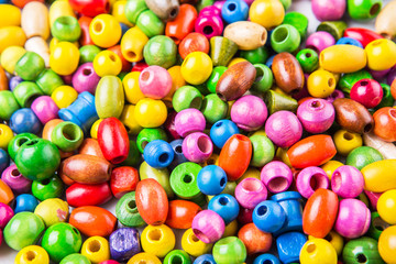 Colorful wooden beads background