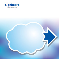 information boards - signboard - symbol cloud - blank background
