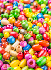 Fototapeta na wymiar Colorful wooden beads background