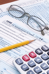 Naklejka na ściany i meble Federal Income Tax form 1040 for the 2014 tax year