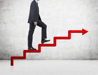 businessman on ladder