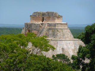 Fototapeta na wymiar Pyramid at Uxmal in Mexico