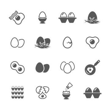 Eggs icons set.