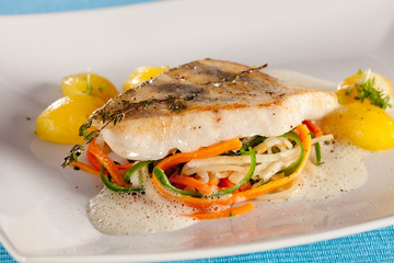 White fish filet of perch.