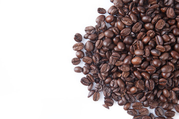 Pile of roasted coffee beans