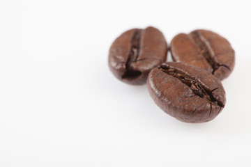 Close up of roasted coffee beans