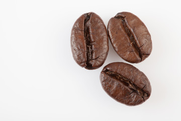 Close up of roasted coffee beans